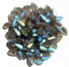 50 5x10mm Transparent Matte Black Diamond AB Drop Beads